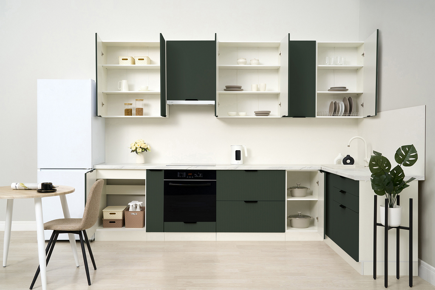 Модульная кухня Норд софт пихтовый зеленый