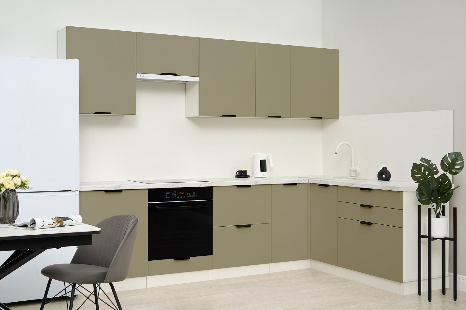 Модульная кухня Норд софт хаки