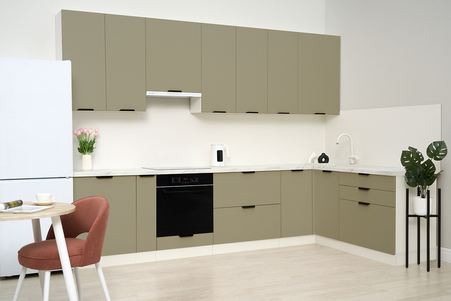 Модульная кухня Норд Line софт хаки