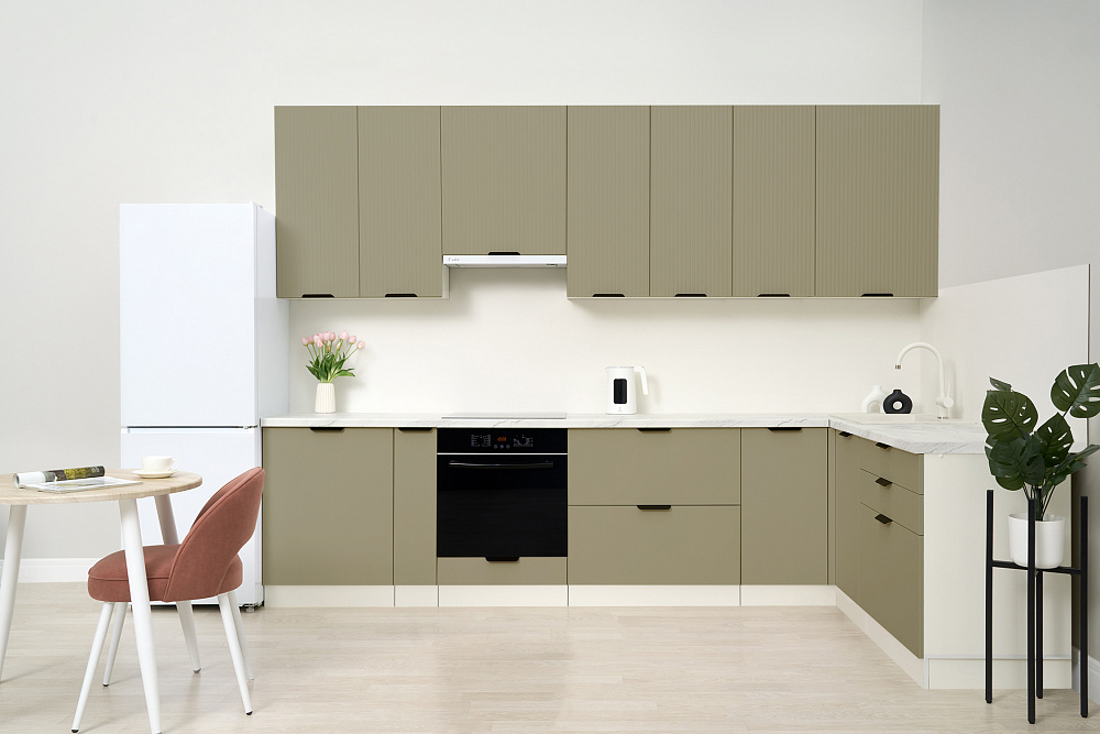 Модульная кухня Норд Line софт хаки