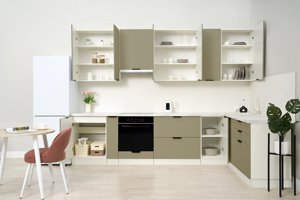 Модульная кухня Норд Line софт хаки