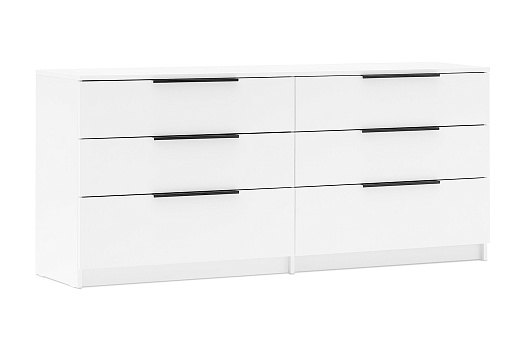 Комод с 6-ю ящиками Тивина белый текстурный