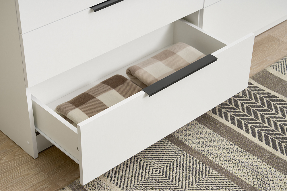 Комод с 6-ю ящиками Тивина белый текстурный