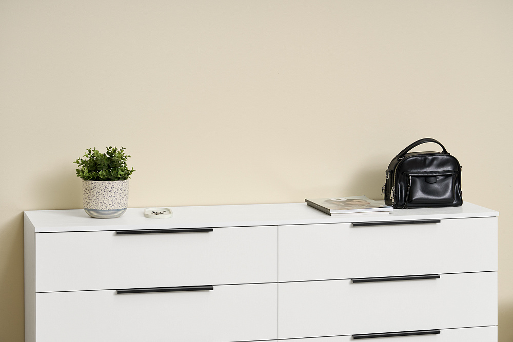 Комод с 6-ю ящиками Тивина белый текстурный