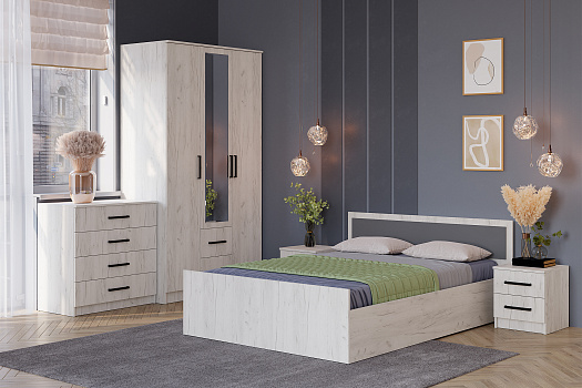 Спальня Фиеста №2 дуб крафт белый