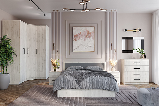 Спальня Фиеста №4 дуб крафт белый