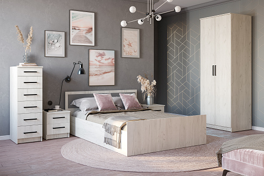 Модульная спальня Фиеста дуб крафт белый