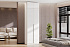 Шкаф 2-х створчатый Тивина с антресолью белый / белый глянец