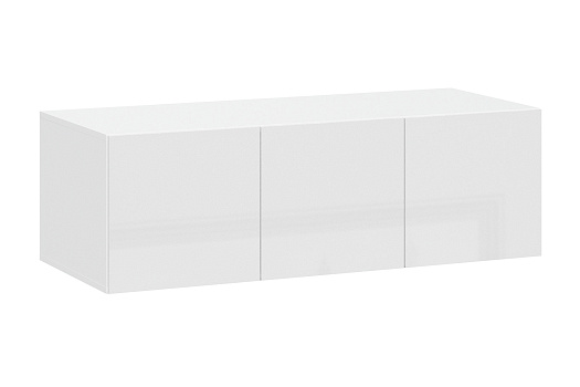 Антресоль трехдверная Тивина белый / белый глянец