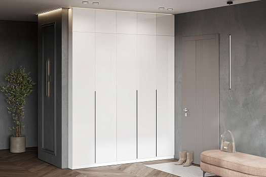 Комплект шкафов Тивина 2 м с антресолью белый глянец