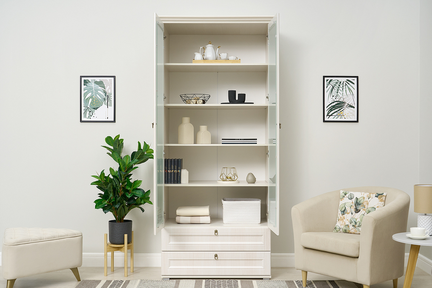 Шкаф со стеклом Престиж-1