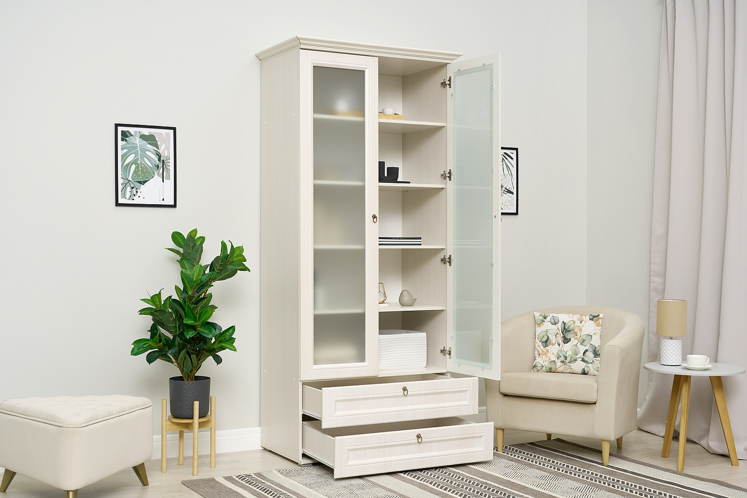 Шкаф со стеклом Престиж-1