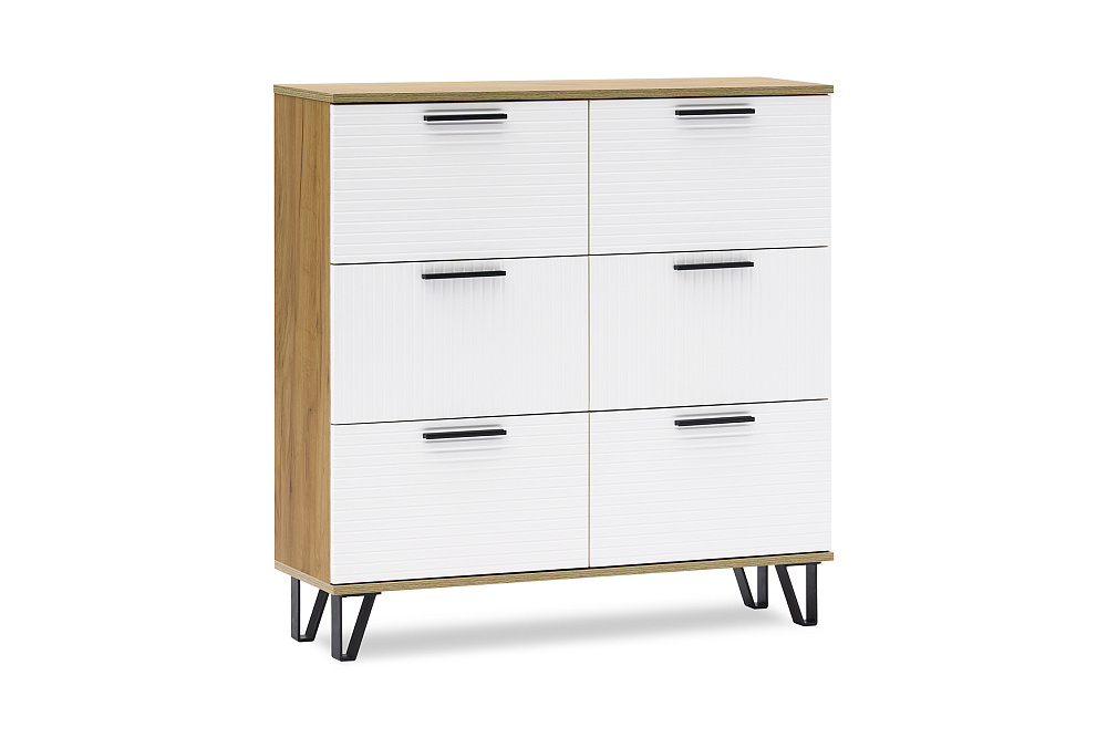 Обувница Флэш дуб крафт / браш вайт 