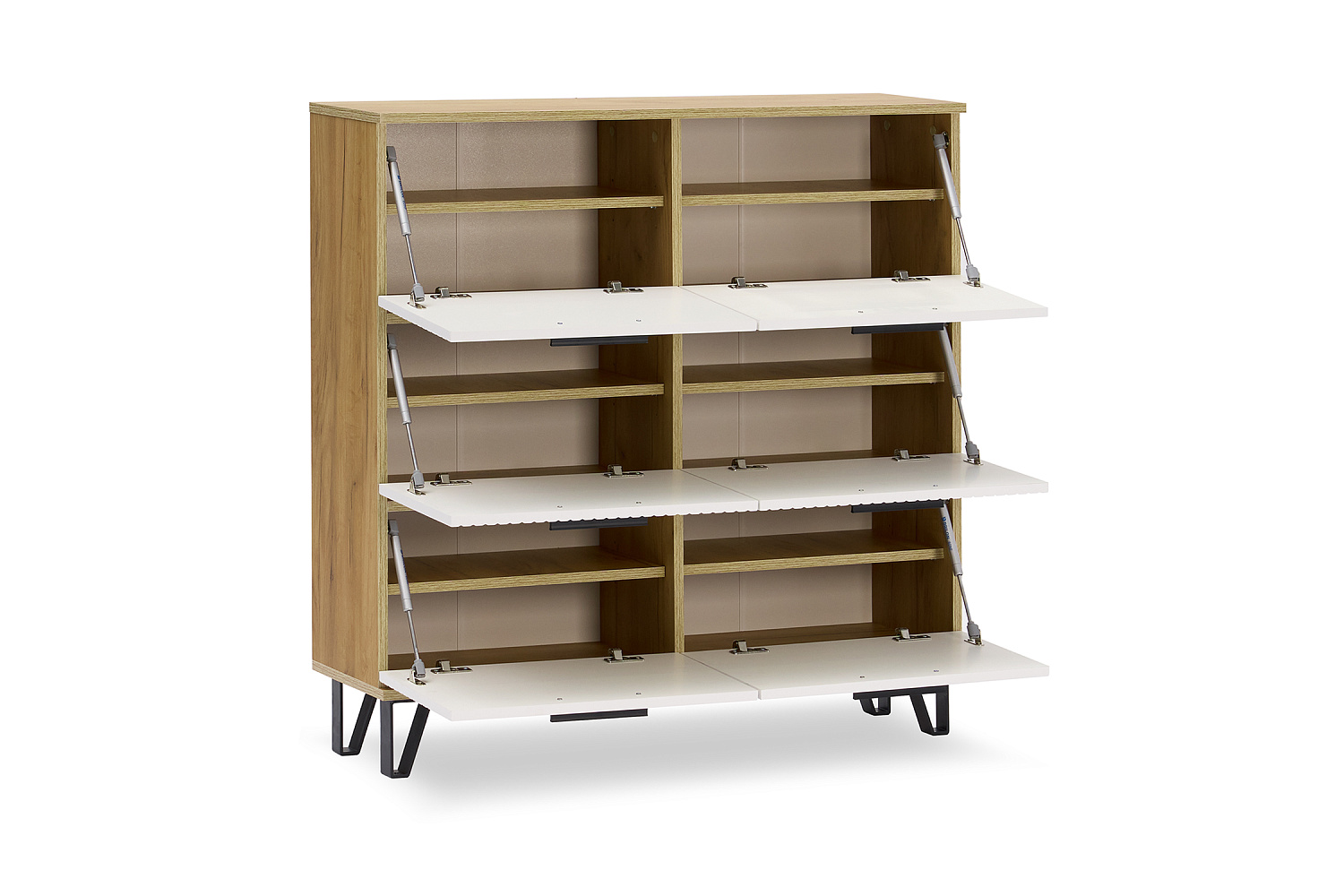 Обувница Флэш дуб крафт / браш вайт 