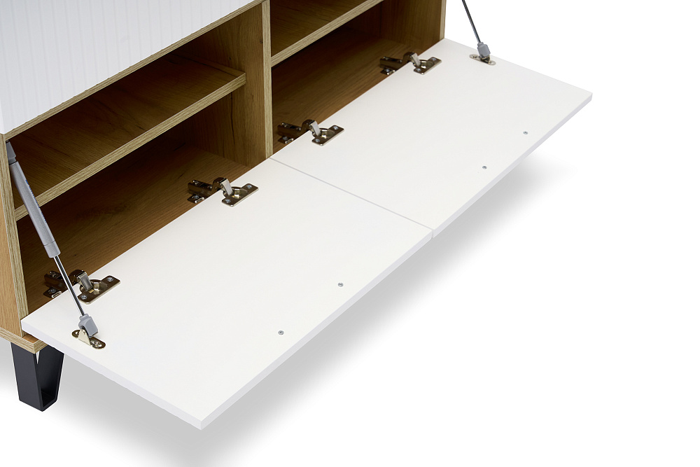 Обувница Флэш дуб крафт / браш вайт 