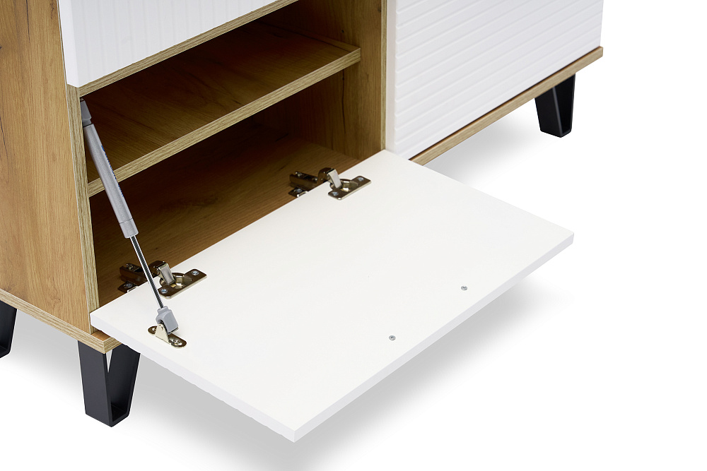 Обувница Флэш дуб крафт / браш вайт 