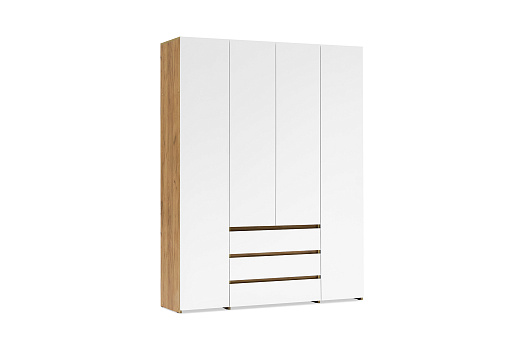 Шкаф 4-х створчатый комбинированный Гривент дуб золотой / белый