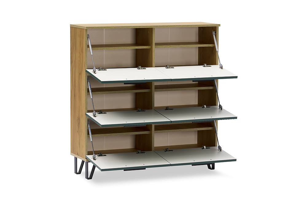 Обувница Флэш дуб крафт / браш мени грин