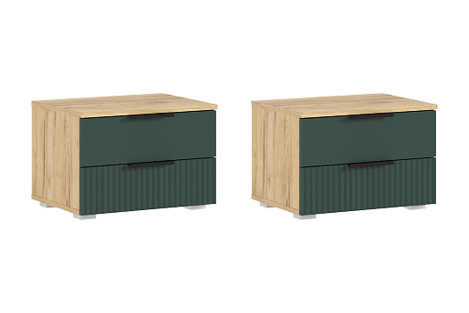 Комплект прикроватных тумб Марвэл дуб крафт / браш мени грин