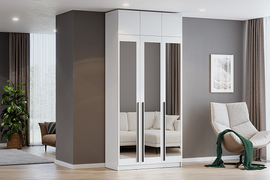 Шкаф Берген с антресолью белое дерево