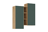 Шкаф подвесной комбинированный Норд дуб крафт / изумрудный