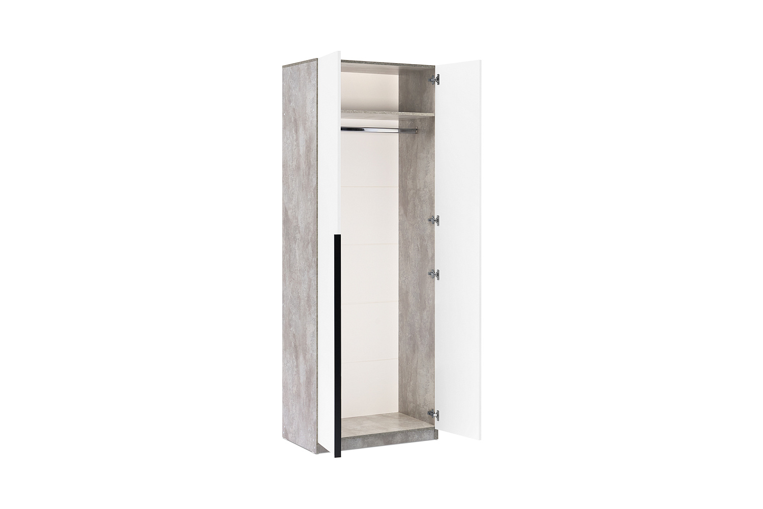 Шкаф 2-х створчатый Тивина цемент светлый / белый шагрень