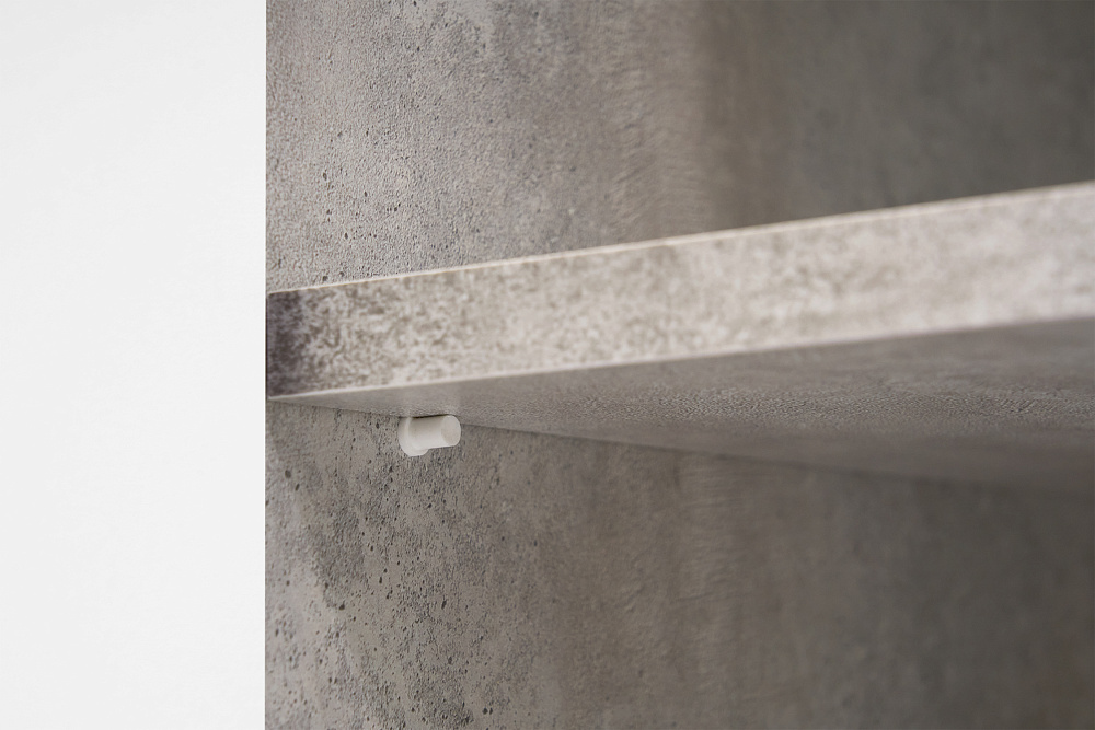 Шкаф 2-х створчатый Тивина цемент светлый / белый шагрень