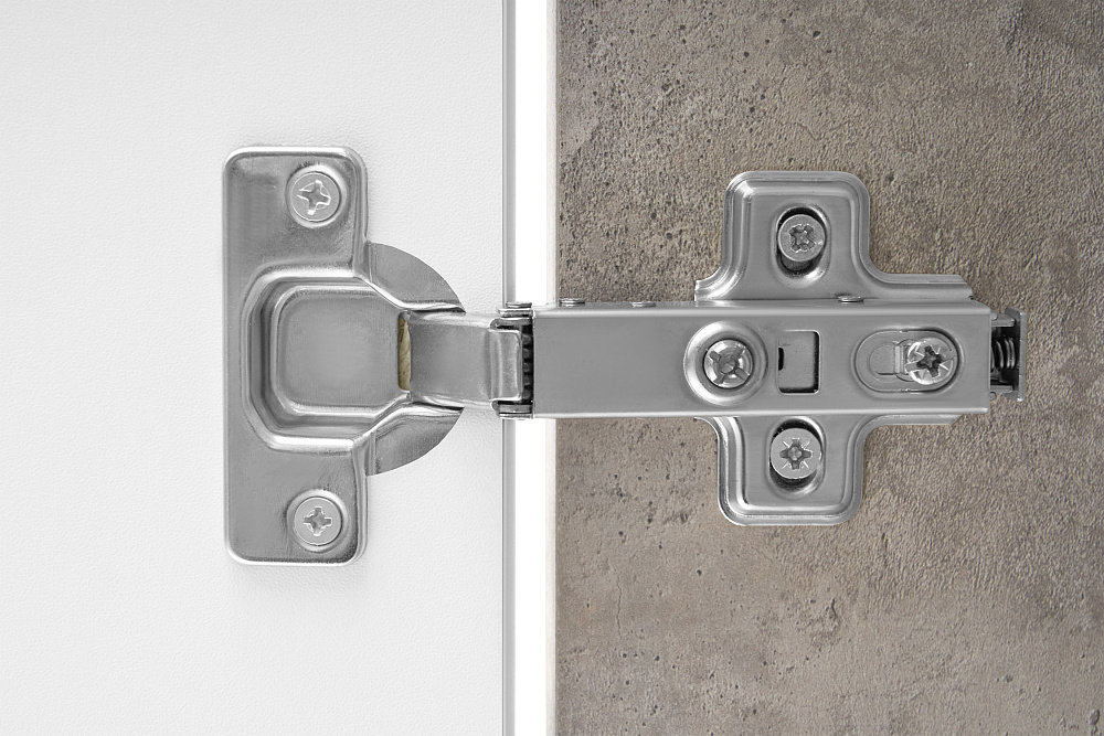 Шкаф 2-х створчатый Тивина цемент светлый / белый шагрень