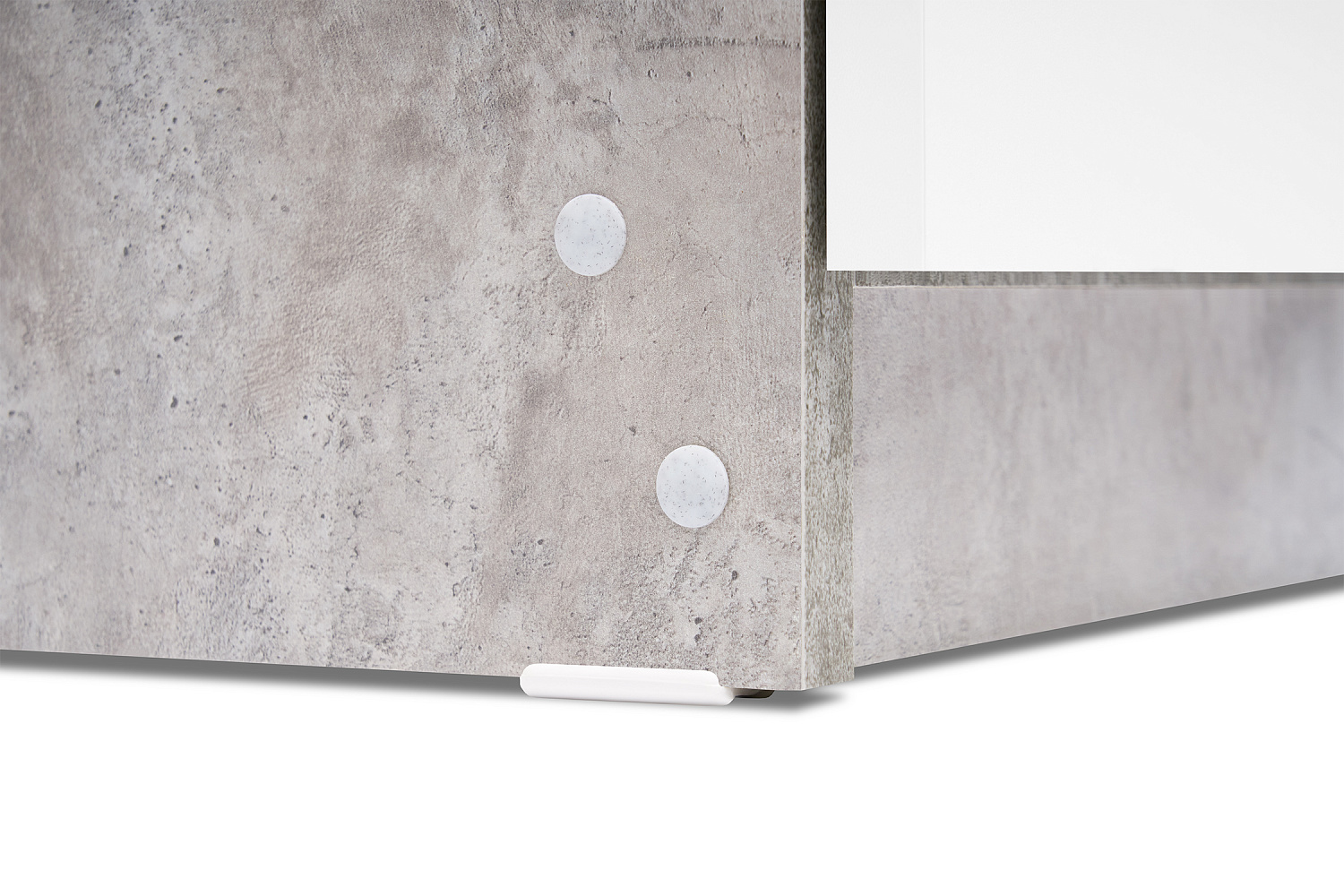 Шкаф 2-х створчатый Тивина цемент светлый / белый шагрень