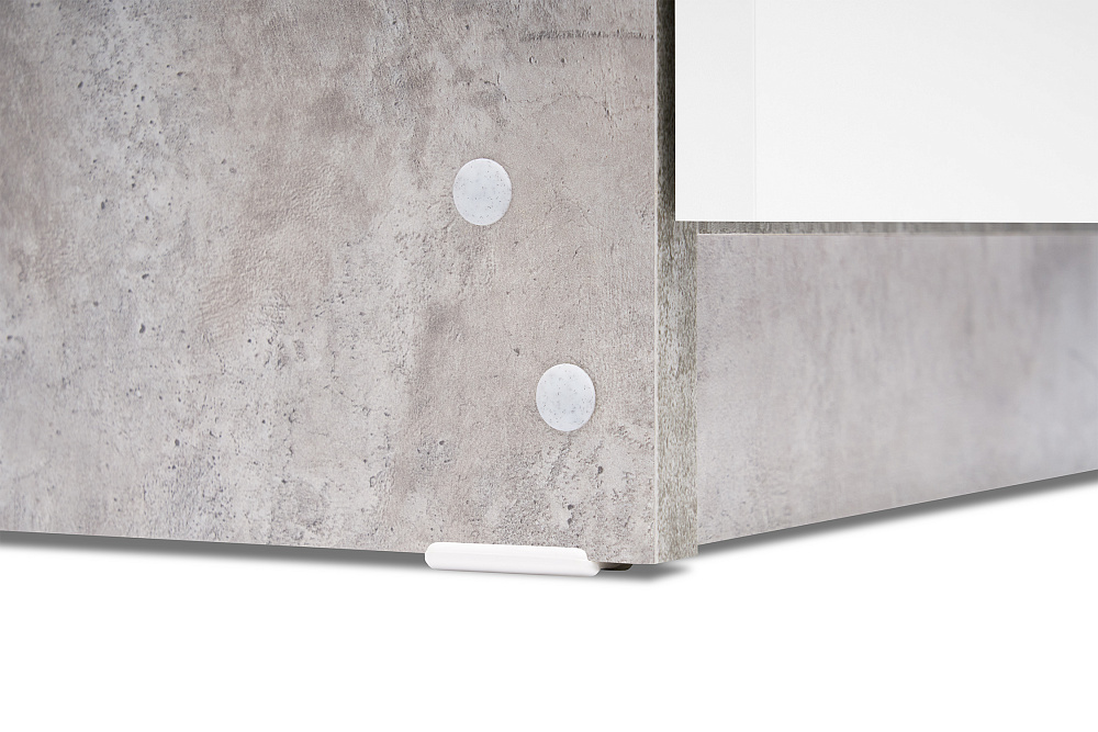 Шкаф 2-х створчатый Тивина цемент светлый / белый шагрень