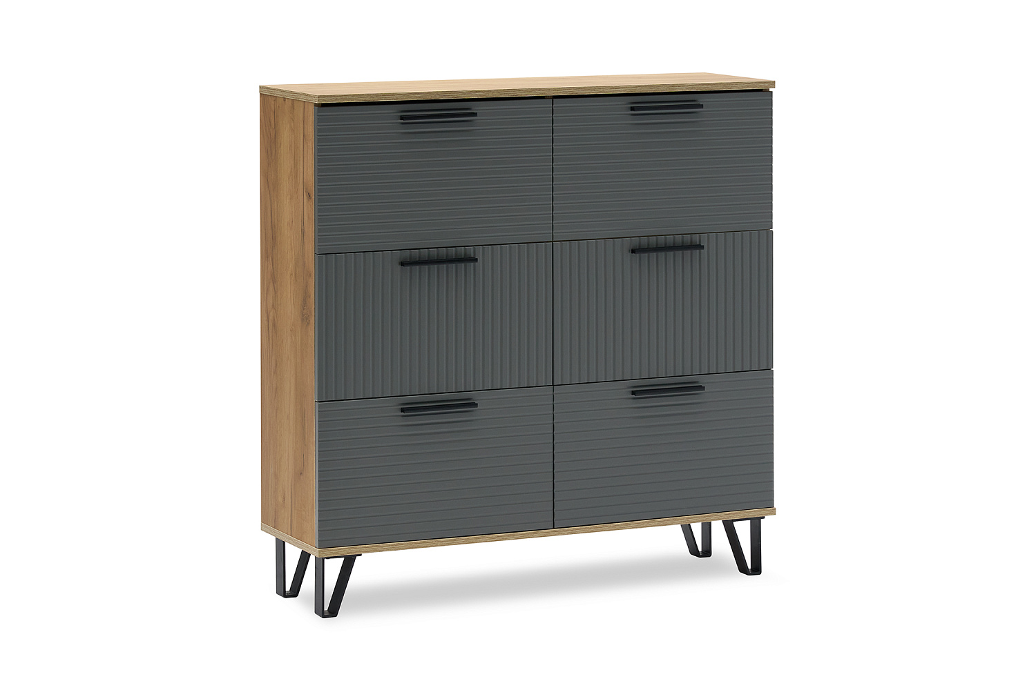 Обувница Флэш дуб крафт / браш графит