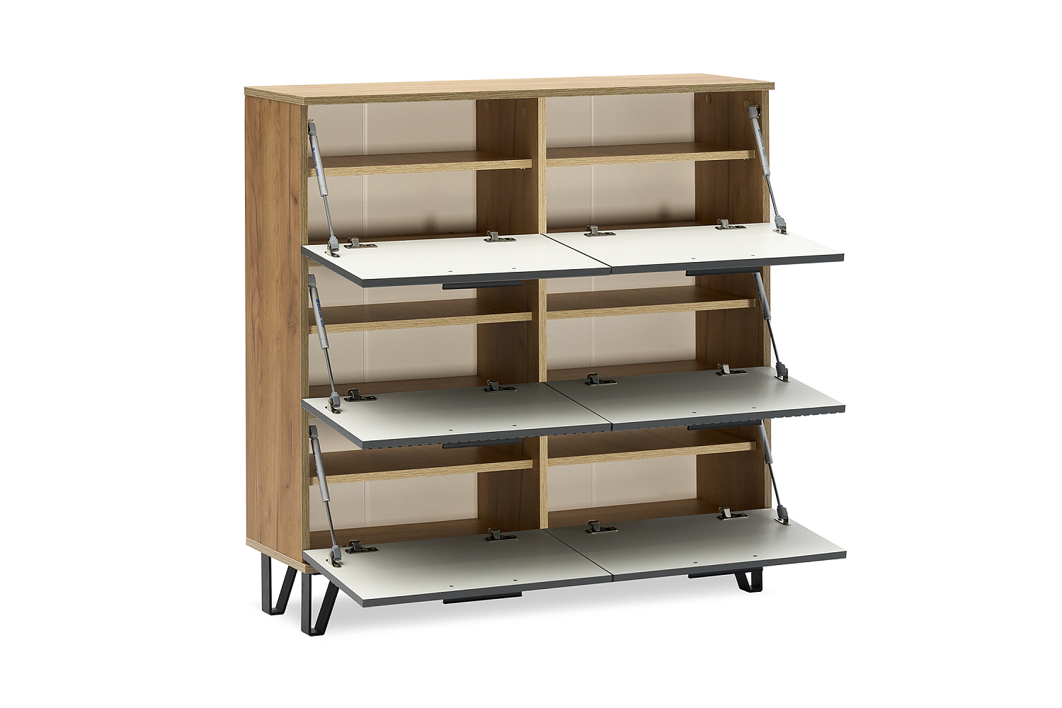 Обувница Флэш дуб крафт / браш графит