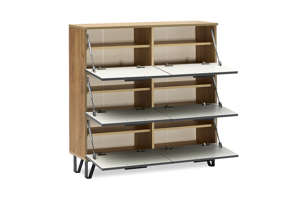 Обувница Флэш дуб крафт / браш графит