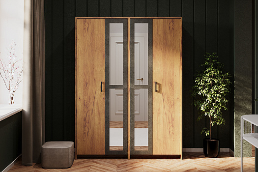 Комплект шкафов Глория 1.4 м дуб золотой / камень темный