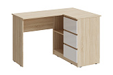Стол письменный Челси угловой дуб сонома / белый глянец