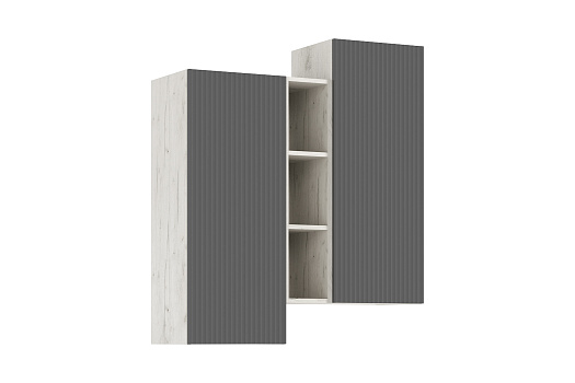 Шкаф подвесной комбинированный Оскар дуб крафт белый / графит