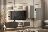 Модульная гостиная Оскар дуб крафт белый / графит
