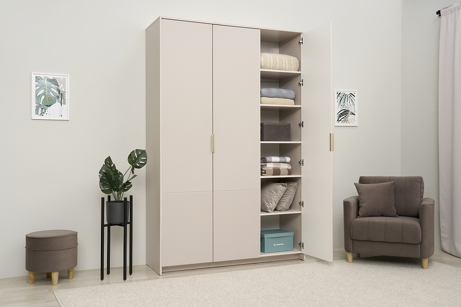 Шкаф 3-х створчатый Пандора кашемир / айриш