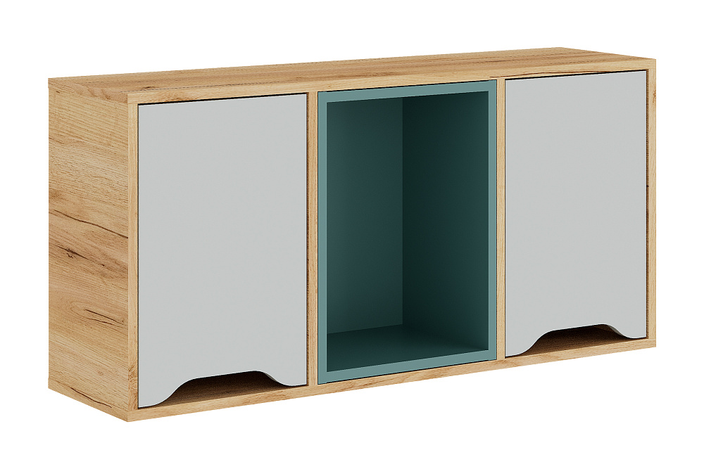 Полка навесная Rich дуб крафт золотой / пастельный зеленый / сумеречный голубой