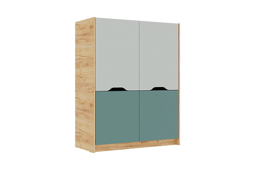 Шкаф двухдверный Rich ШК-004 дуб крафт золотой / пастельный зеленый / сумеречный голубой