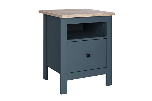 Тумба прикроватная Сага ясень / темно-бирюзовая