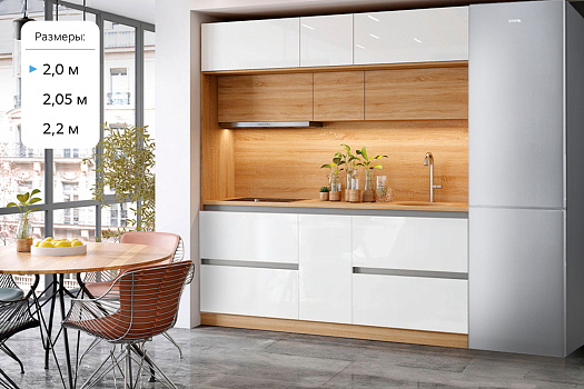 Центральная секция Карина белый глянец / дуб сонома