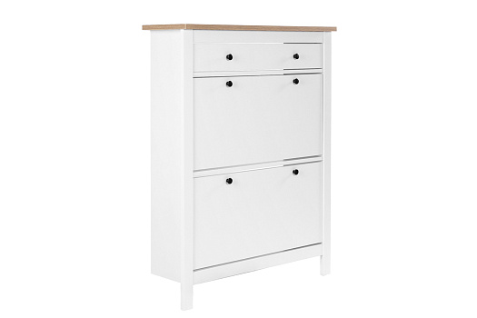 Обувница Сага с ящиком ясень / белая