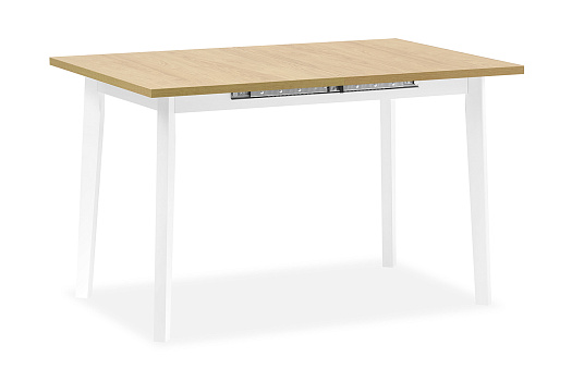 Стол раздвижной Нуар белый / дуб натуральный