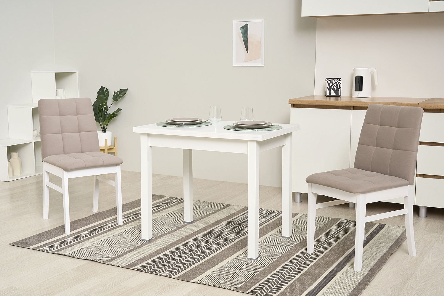 Стол обеденный раскладной белый 