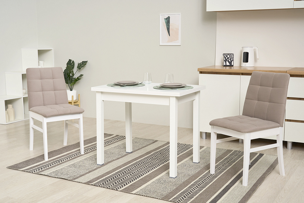 Стол обеденный раскладной белый 