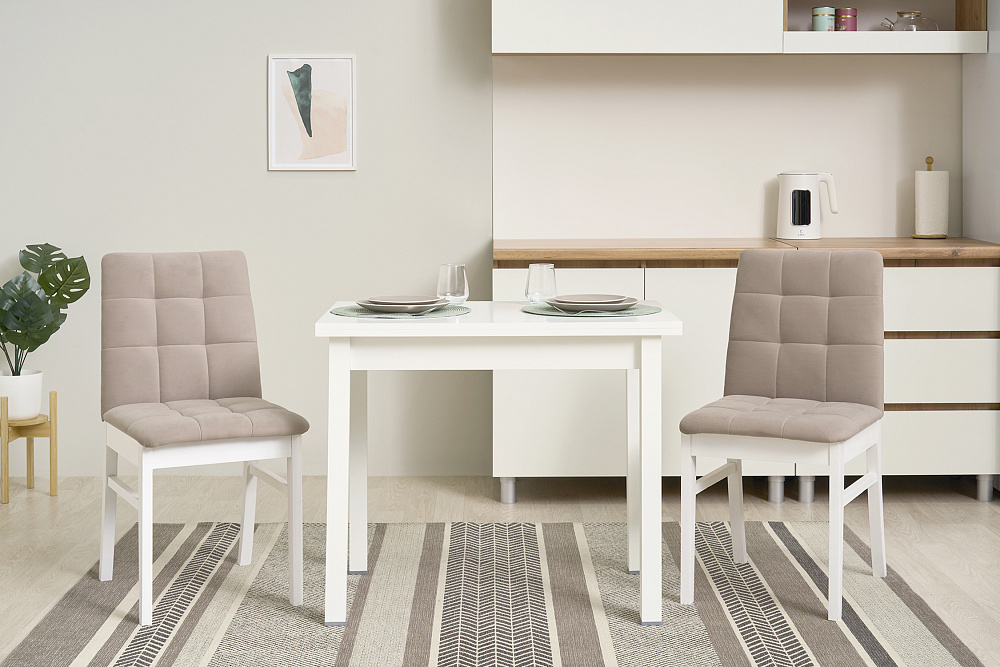 Стол обеденный раскладной белый 