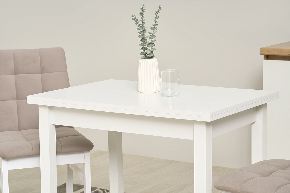 Стол обеденный раскладной белый 