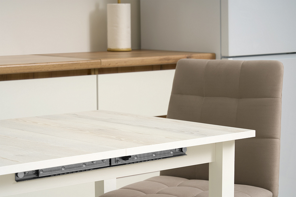 Стол обеденный раздвижной Классик белый / сосна белая