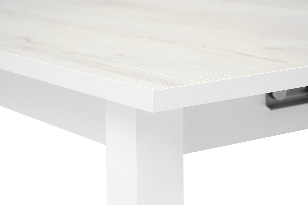 Стол обеденный раздвижной Классик белый / сосна белая